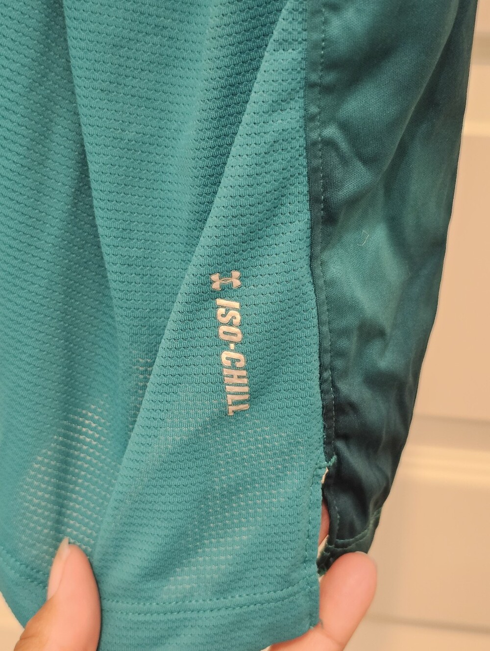 UA Mens Iso-Chill Up The Pace Singlet Teal Patterned Tank Top, EUC, XL - Picture 9 of 11